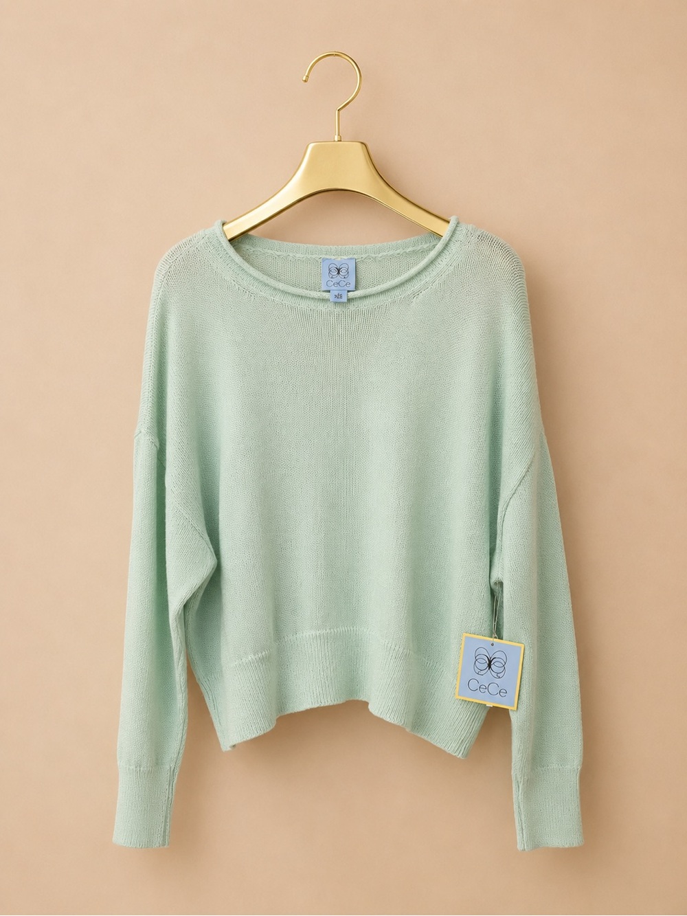CeCe Mint Green Relaxed Crewneck Sweater